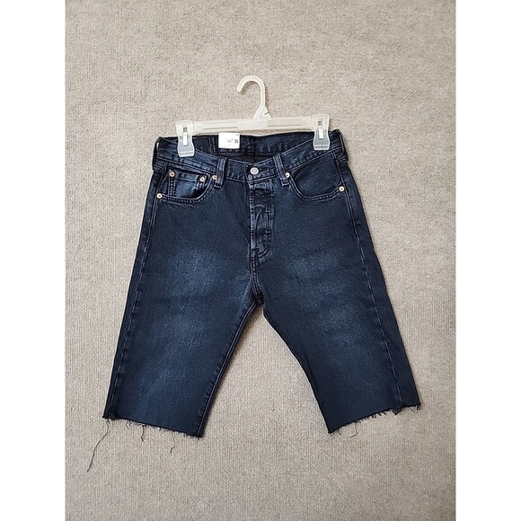 Levis 501 Original Fit Cut-Off Denim Shorts Mens 29 Blue Raw Hem Button Fly NEW - Picture 1 of 9